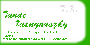 tunde kutnyanszky business card